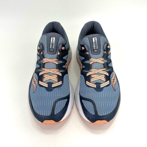 Saucony Guide ISO Everun Women Running Shoes Size 10 Blue/Peach/Gray Knit Comfy - Picture 4 of 16